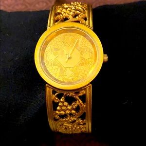 Gold plated Bangle Watch